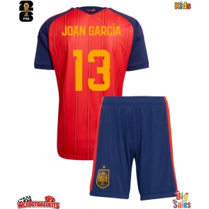 Spain Joan Garcia #13 Replica Home Stadium Kit for Kids World Cup 2026 Short Sleeve (+ pants)
